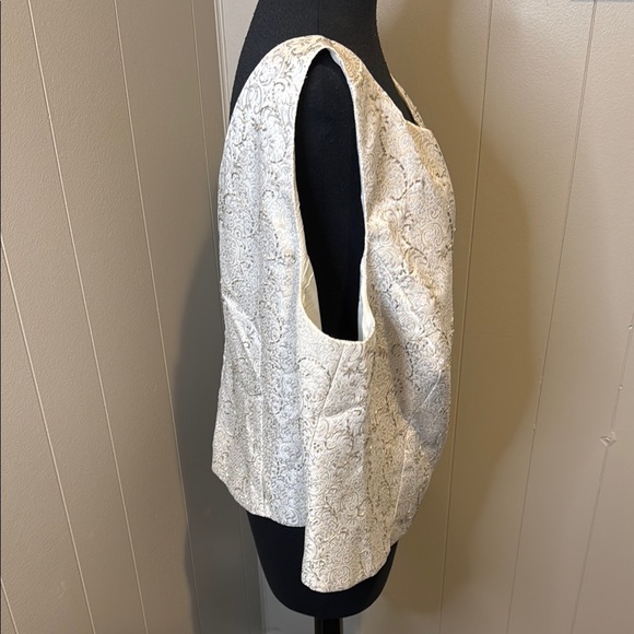 Z JS Collections Women’s 22 Ivory Floral Beaded Tank Top - Picture 3 of 5